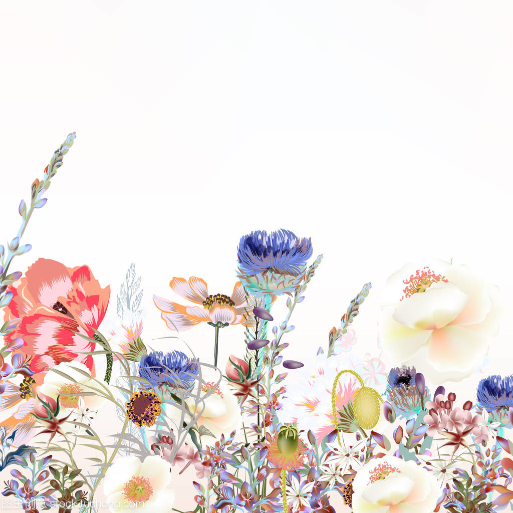 复古风格领域繁花似锦花卉图